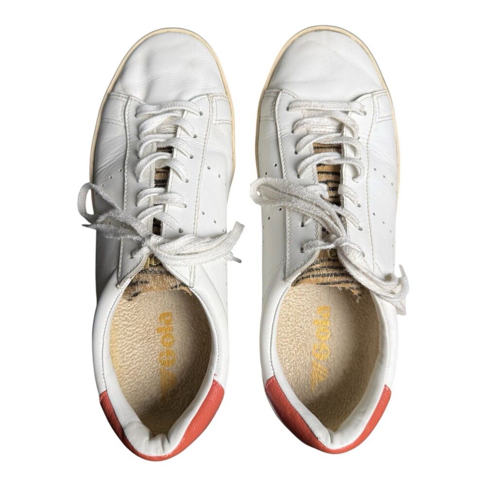 Gola Nova Safari Sneakers Size 9 White Red Leather Animal Print Retro Y2K - Picture 3 of 8